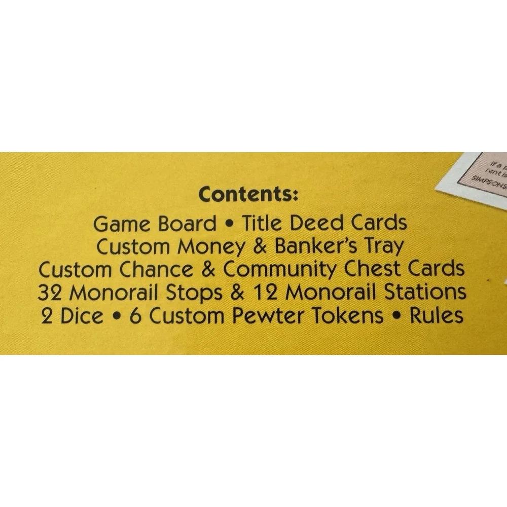 Hasbro Monopoly The Simpson's  2001 Edition Board Game